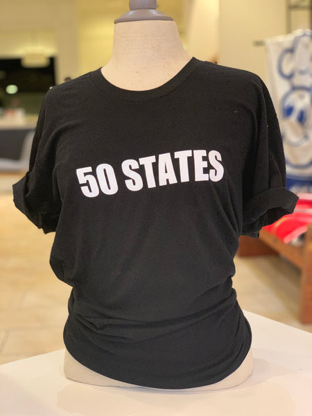 50 States Numbered Black T-Shirt - Limited Edition